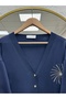 Sabifeza Güneş Taşlı Soğuk İp Hırka-Sy3362 Navy Blue - 3
