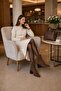 Elara Brown Suede Women's Daily Stylish Elegant Pointed Heeled Stretch Form Zippered Thick Boots Bootie - 6