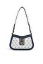 White - Navy Blue Monogram Women's Crossbody Bag Sp1132