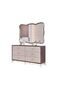 Atlanta 6 Drawer Dresser with Mirror And Stool Walnut/Beige - 3