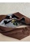 Brown Canvas Hobo Bag |   Soft Textured Daily Shoulder Bag with Internal and External Pockets |   Large Size - 4