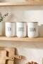 White Large Size 3-Piece Glass Jar Set with Bamboo Lids - 3