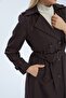Double-Capped Long Women's Trench Coat - 7