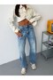Women's High Waist Label Detailed Wide Leg Loose-Fit Jeans - 6