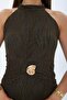 Hakter Collar Belly Accessory Detail Flock Print Tulle - 3