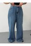 Women's Plus Size High Waist Elastic Back Waist Wide Leg Loose Fit Jeans - 4