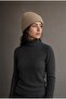 Unisex Winter Knitwear Beige Beanie |   Plain Basic Knitted Beanie Model - 3