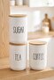 White Large Size 3-Piece Glass Jar Set with Bamboo Lids - 5