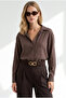 Women's Bitter Brown Textured Comfortable Fit Shirt Gml-19001432 - 5