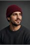 Unisex Winter Knitwear Claret Red Beanie |   Plain Basic Knitted Beanie Model