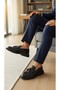 8553 High Sole Genuine Leather Men's Classic Loafer Shoes Lace-Up Daily Stylish Comfortable Buckle Black Casual Shoes - 5