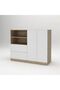 Kinder 2 Drawers And Open Shelves Dresser+2 Door Mini Wardrobe-White And Sonoma Oak - 2