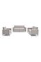 Theodora 3+2+1 Fabric Sofa Set With USB Port Light Grey - 2