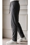 Men's Smoked Elastic Waist Lace-Up Straight Leg Jogger Relaxed Fit Pants - 5