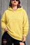 Bery Women's Large Size Oversized Basic Hooded Two-Thread Cotton Sweatshirt Relaxed Fit Unisex Sevgil