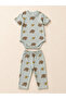 Bear Patterned Snap Button 2-Piece Baby Set