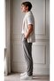 Men's Light Smoked Elastic Waist Lace-Up Straight-Leg Jogger Relaxed Fit Pants - 5