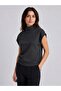 32148 High Neck Knitted Top-Anthracite - 3