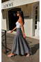 Black and White Gingham Patterned High Waist Maxi Skirt with Multiple Pleats - 2