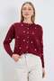 Floral Embroidered Buttoned Knitwear Cardigan