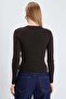 Basic Crew Neck Slim Fit Crop Blouse - 6