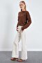 Crew Neck Knit Sweater with Bow Detail on the Back - 5