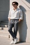 Men's Regular Fit Elastic Waist Drawstring Lycra Comfortable Jogger Pants - 2