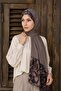 Twill Rose Scarf Combed Cotton Shawl - Dark Mink - 3