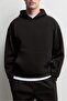 Kapüşonlu interlok sweatshirt - 3