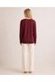 Women's Bordo Colorful Crew Neck Long Sleeve Viscose Soft Fabric Blouse - 7