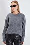Floral Embroidered Crew Neck Casual Knit Sweater - 5