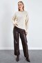 Crew Neck Knit Sweater with Bow Detail on the Back - 4