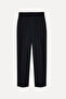 Women's Black Carrot Cut Pleated Pants - 5