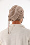 Unisex Knitwear Beanie with Drawstring at the Back, Winter Draped Slouchy Beanie - 3