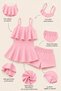 Girls' Strappy Ruffle Dress and Shorts 2-Piece Swimsuit Set - 2