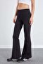 High Waist Stretchy Fabric Flare Leggings - 7