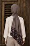 Twill Rose Scarf Combed Cotton Shawl - Dark Mink - 2