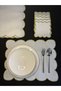 Set of 12 Gold Color 6 Single Wavy Cloud Model American Placemats/Serviettes & 6 Single Wavy Cloud Model Presentation Napkins - 2