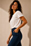 Liora Women's Brode Textured Round Neck Short Sleeve T-Shirt - 2