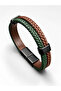 Men's Leather Bracelet Real Calfskin Double Color Weave Casual Design 21 cm Mentor Series - 5