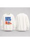 Bonjour Colorful Design Printed Unisex Oversize Sweatshirt (Size S-M / M-L)