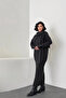 Women's Anthracite Scarf, Braided Skirt, Sweater, Scarf 3-Piece Set - 2