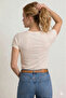 Women's Slim Fit-Fitted Round Neck Basic T-Shirt Strawberry Fabric Slim Fit - 3