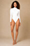 2-Pack Women's Long Sleeve Turtleneck Cotton Snap Fastener Bodysuit - 3