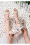 Girl's Patterned Ankle-Strapped Short Heeled Evening Dress Shoes - 2