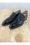 Men's Winter Shoes Genuine Leather Rubber Sole Laceless Patent Leather Shiny - 6