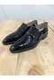 Men's Winter Shoes Genuine Leather Rubber Sole Laceless Patent Leather Shiny - 4