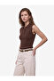Half Buttoned Knitwear Polo Neck Sleeveless Blouse - 2