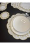Set of 12 Gold Color 6 Gamze Model American Service/Soup Plates & 6 Gamze Model Presentation Napkins - 4