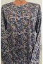 Er Clothing Paper Print Combed Cotton Blouse Long-Sleeve Front Button Floral